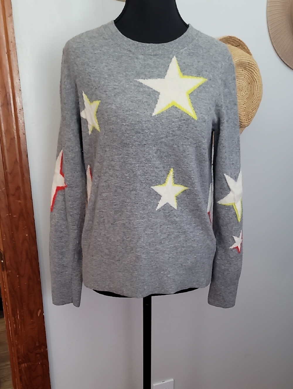 Banana Republic Gray  Merino Blend Star Sweater